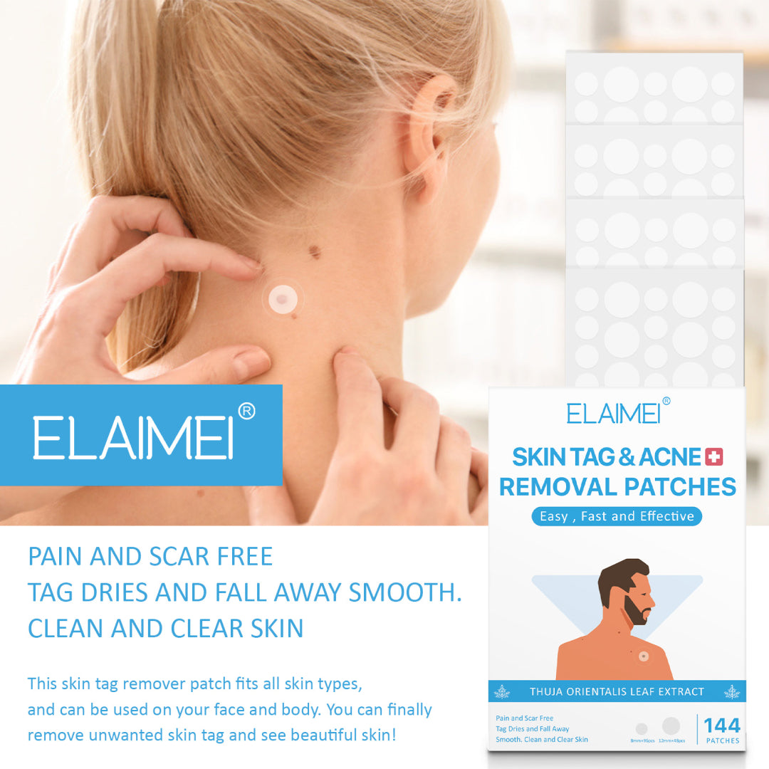 ELAIMEI Patches for Skin Tag & Acne Removal, 144pcs