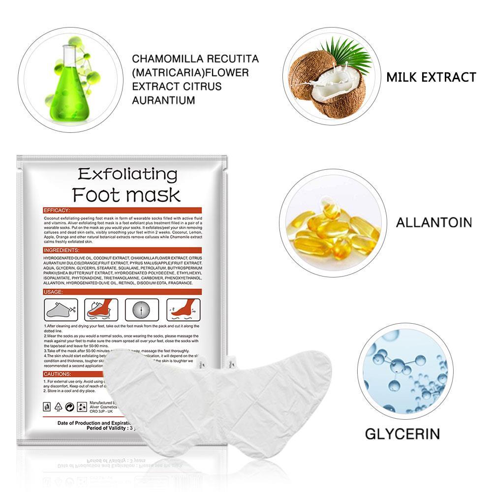 Aliver Coconut Soft Foot Peel Mask for Feet Dead Skin Remover