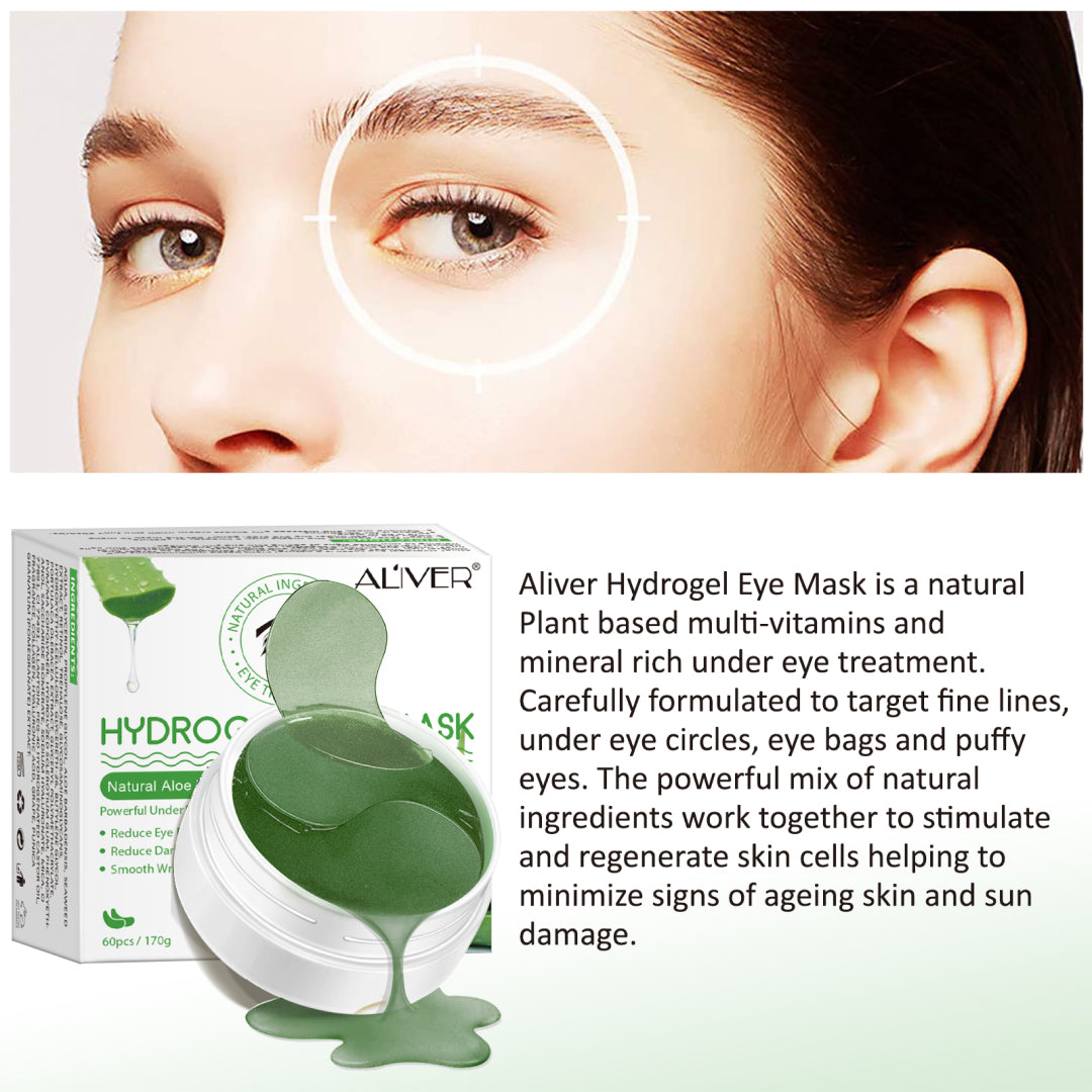 Aliver Aloe Vera Gel Under Eye Patches Mask for Remove Puffiness Dark Circles