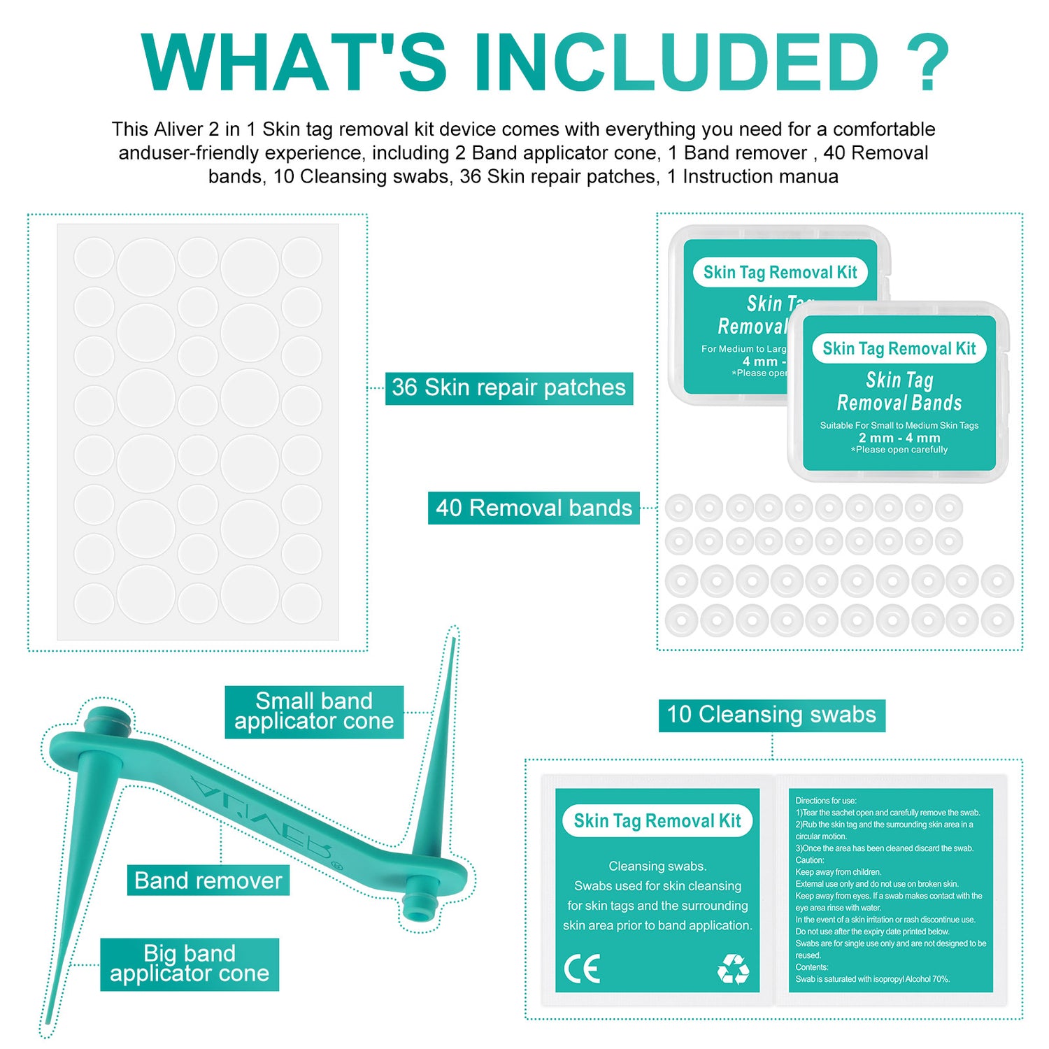 ALIVER 2in1 Skin Tag Remover Kit