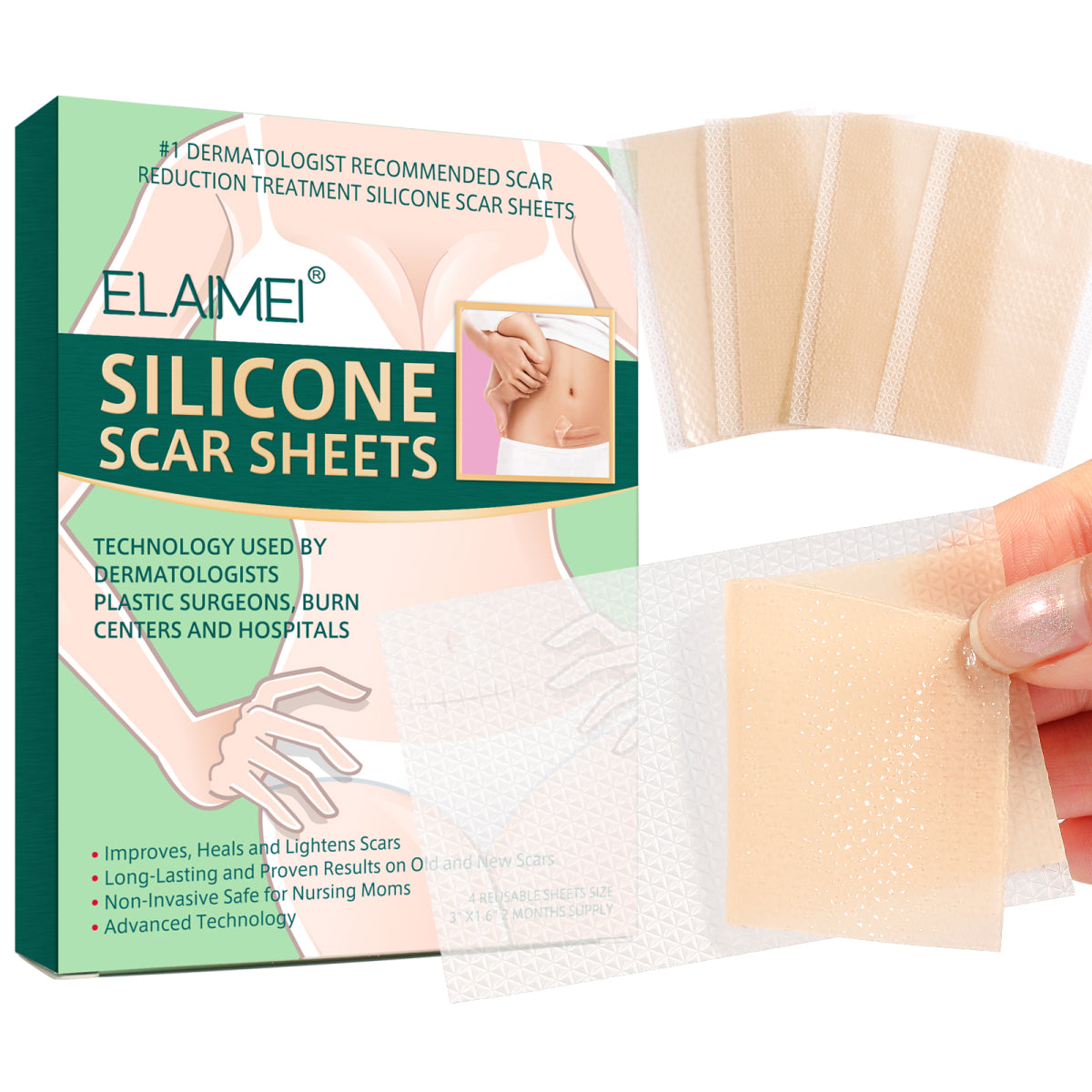 Elaimei Silicone Sheets for Scar Removal