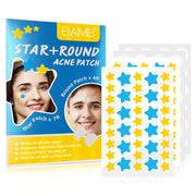ELAIMEI Stars + Round Pimple Patches, pack of 126pcs (yellow, blue)