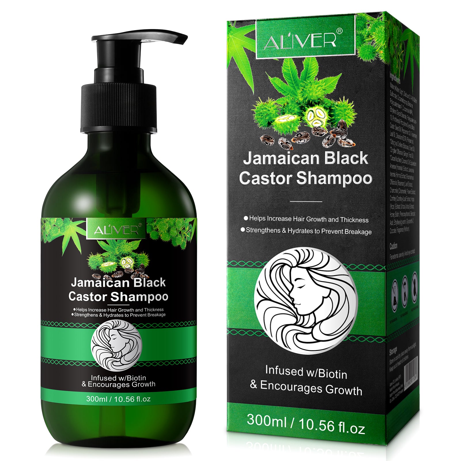 ALIVER Jamaican Black Castor Hair Growth Shampoo, 300ml