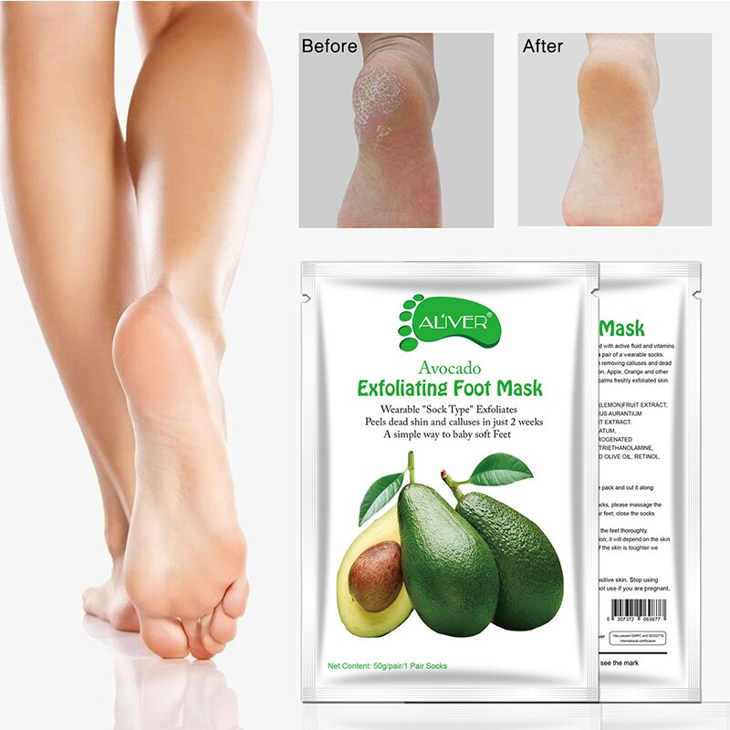 Aliver Avocado Soft Foot Peel Mask for Feet Dead Skin Remover