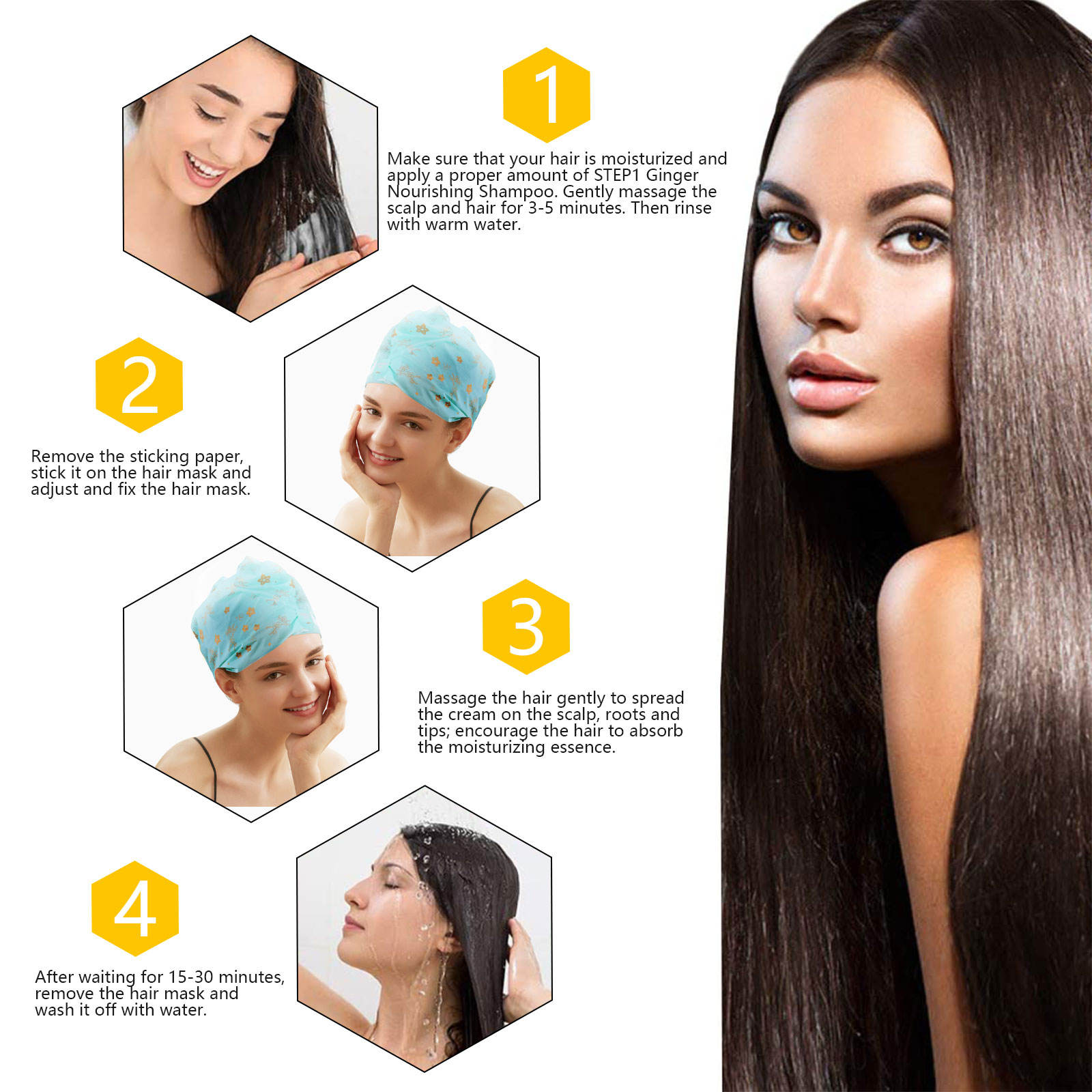 ALIVER 2in1 Ginger Hair Mask & Repair Shampoo Treatment, 35g