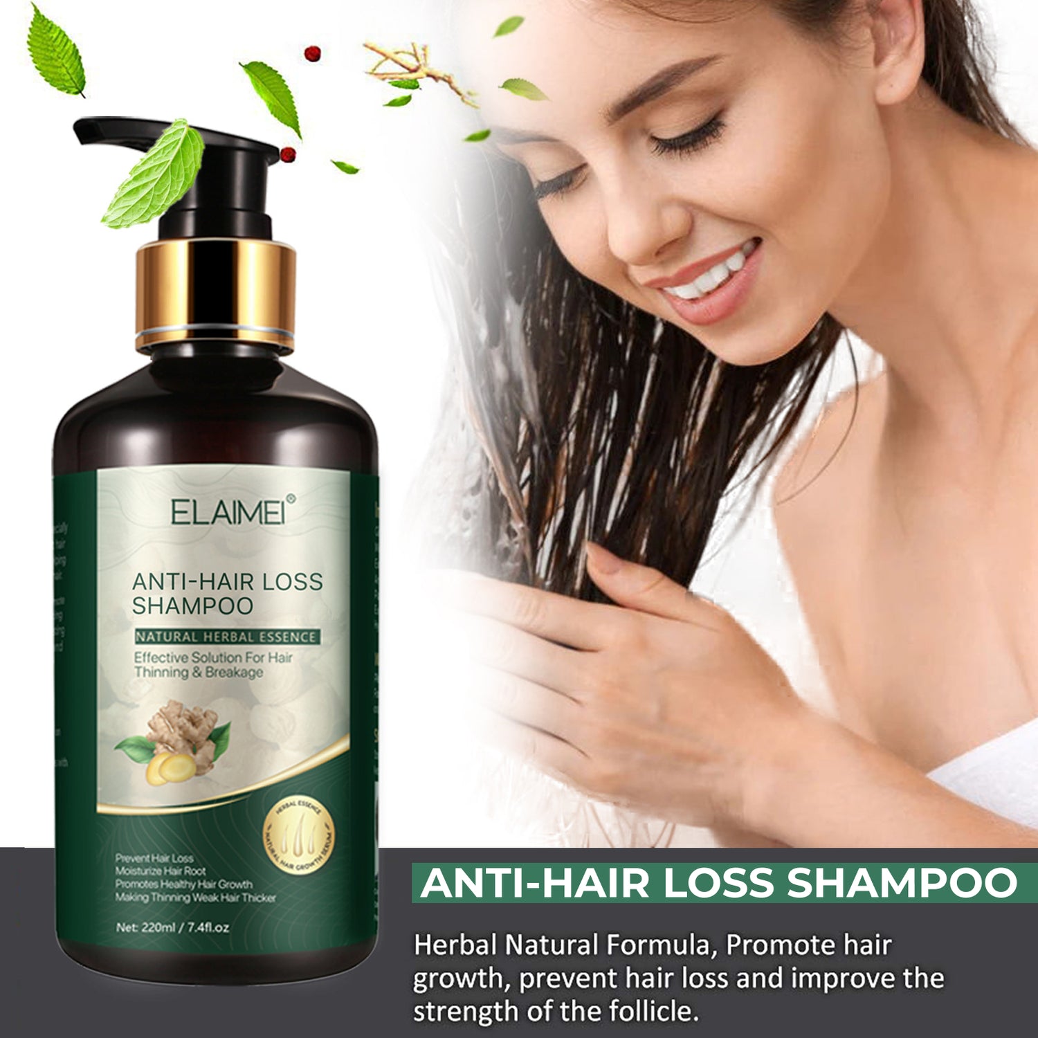 Elaimei Anti Hair Loss Treatment Shampoo for Men Women