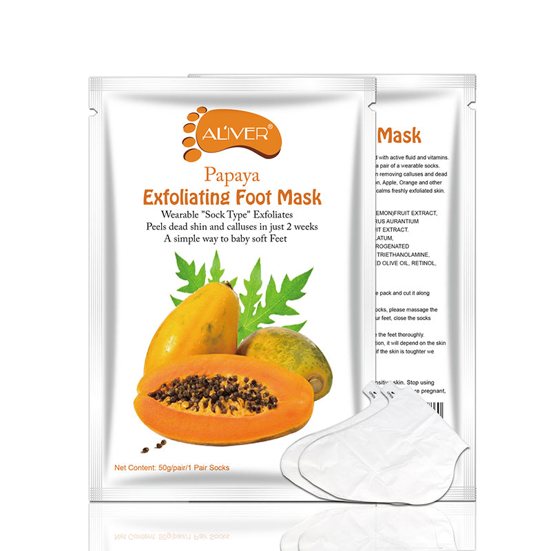 Aliver Papaya Soft Foot Peel Mask for Feet Dead Skin Remover
