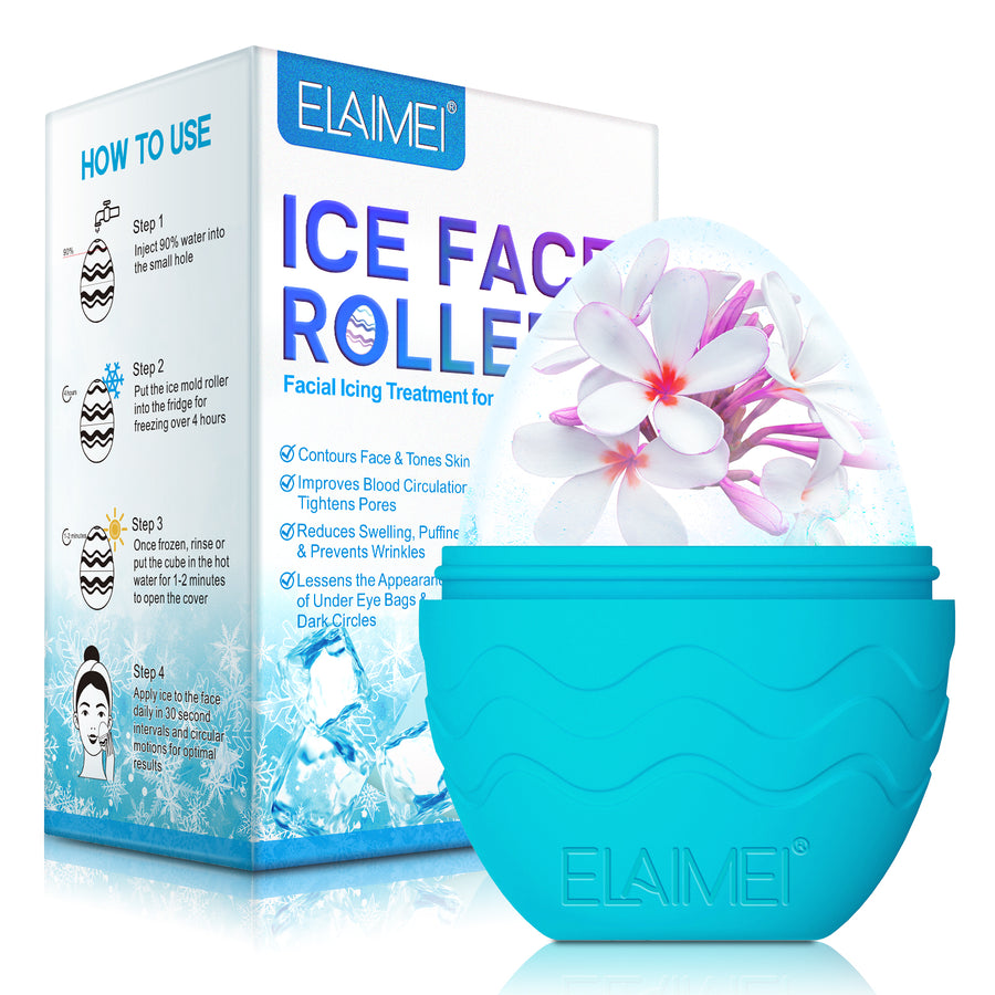 ELAIMEI Ice Roller Facial Cube Massager, Blue