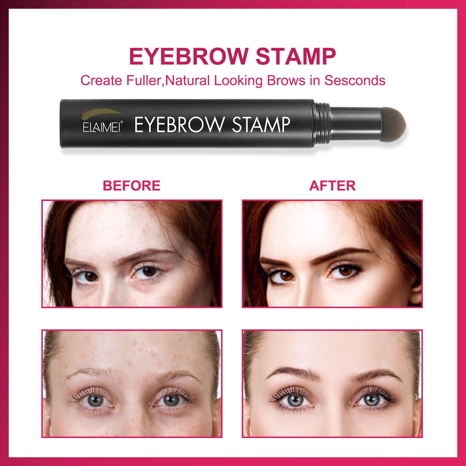 ELAIMEI Medium Brown Eyebrow Stamp Set