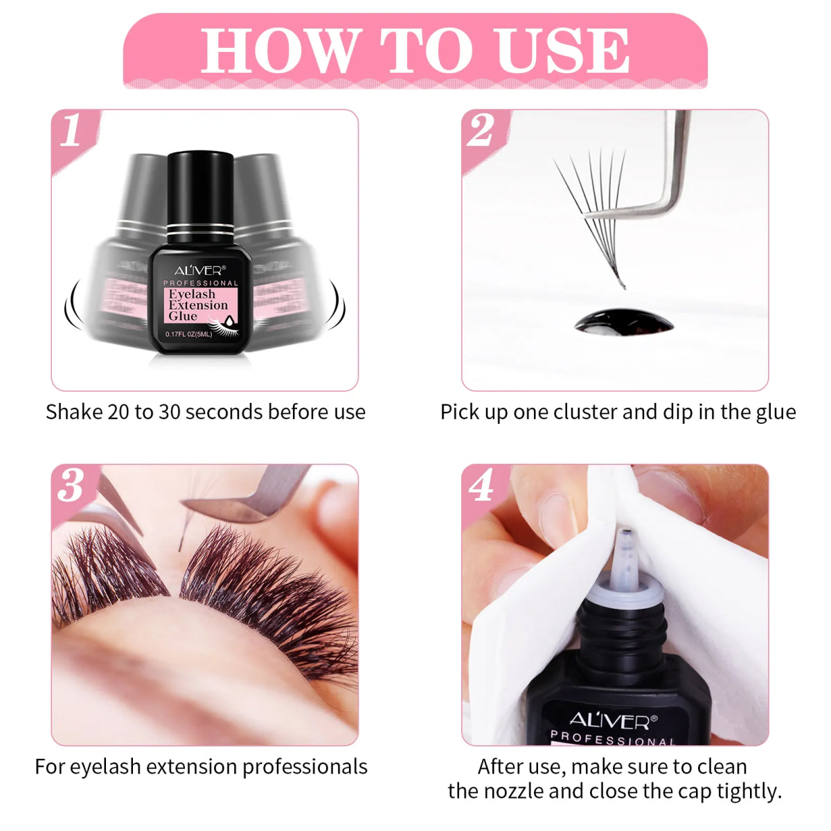 ALIVER Extra Strong Eyelash Extension Glue, 5ml