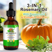 ALIVER Natural 3-in-1 Rosemary Oil with Peppermint & Pumpkin Seed Oil, 60ml