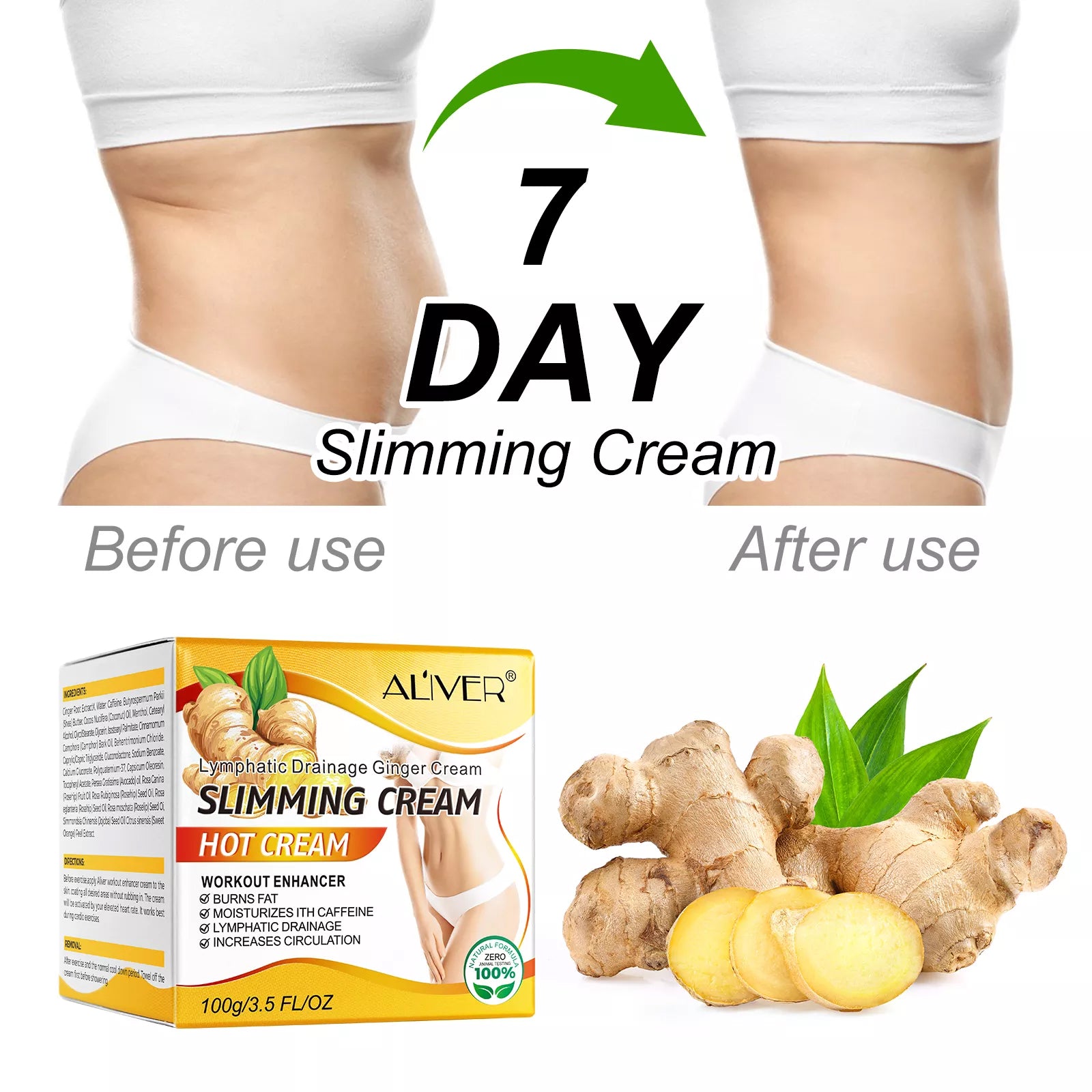 Aliver Body Slimming Hot Cream Fat Burner Anti Cellulite Firming
