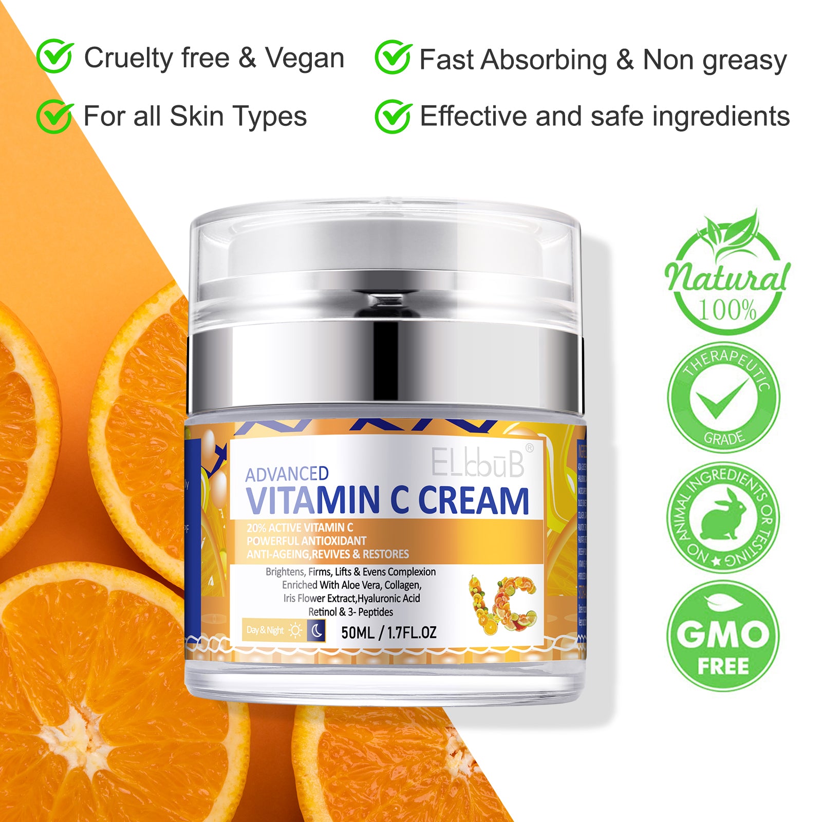 ELBBUB Advanced Vitamin C Face Cream, 50ml