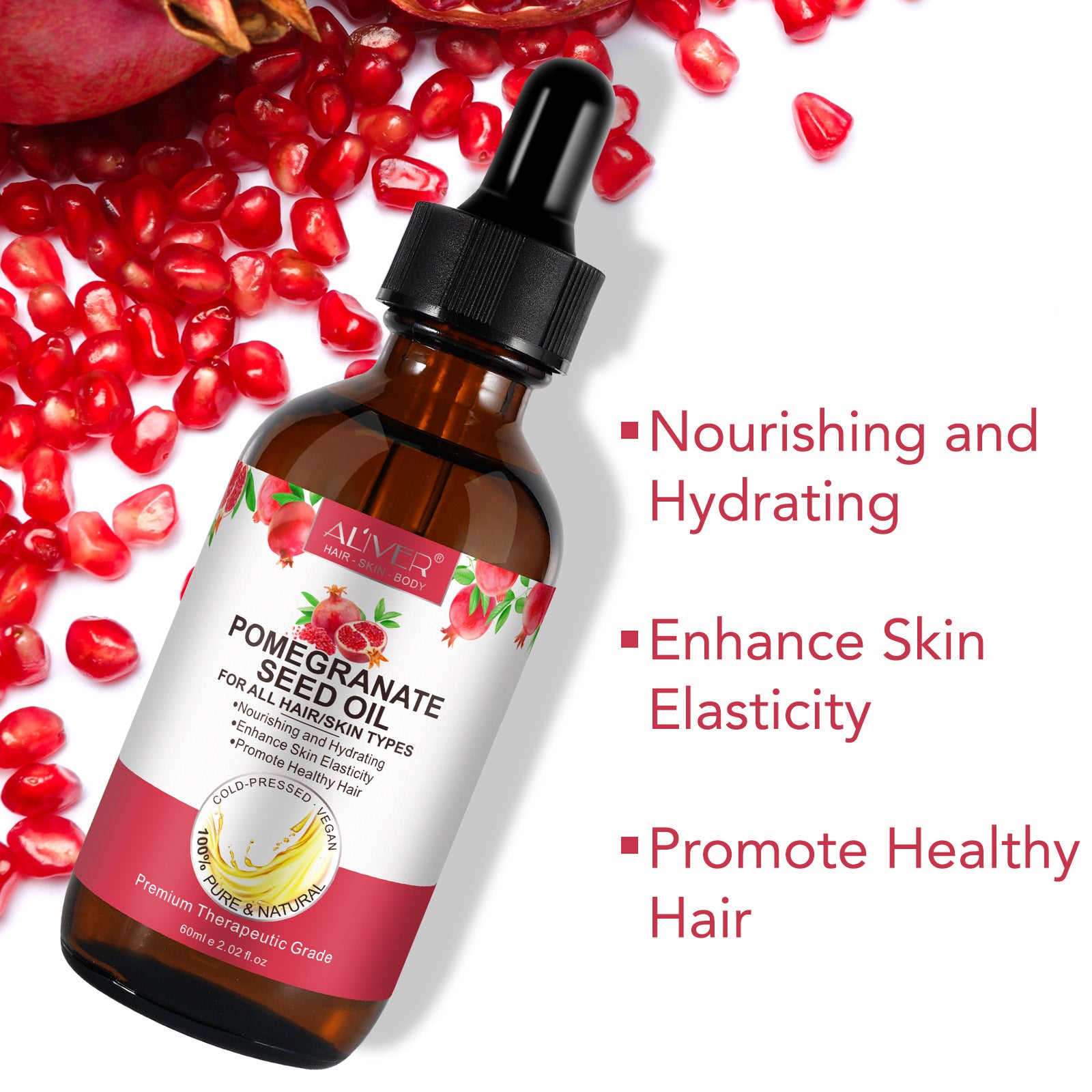 ALIVER Pure & Natural Pomegranate Seed Oil, 60ml