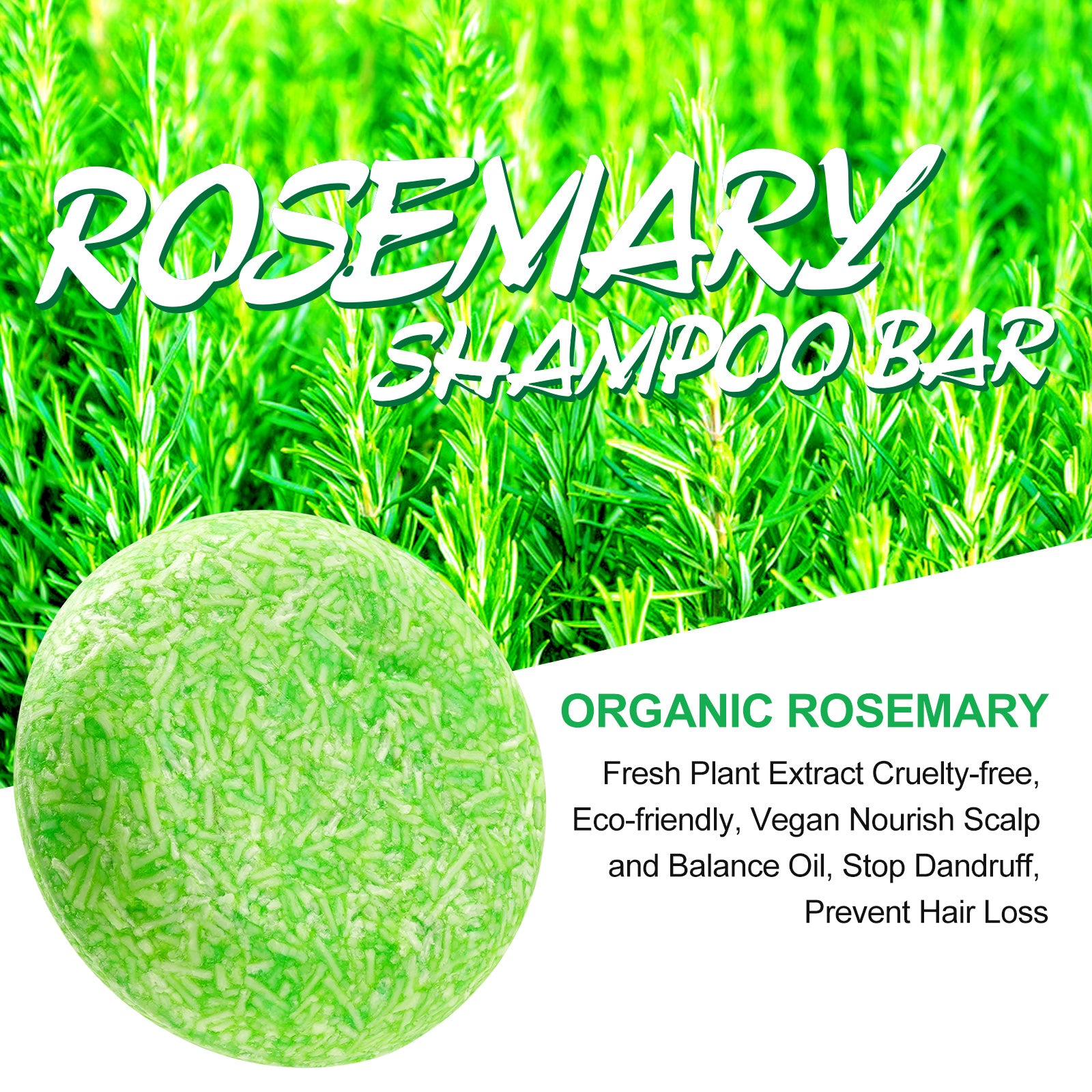 ALIVER Organic Rosemary Hair Growth Shampoo Bar, 60g