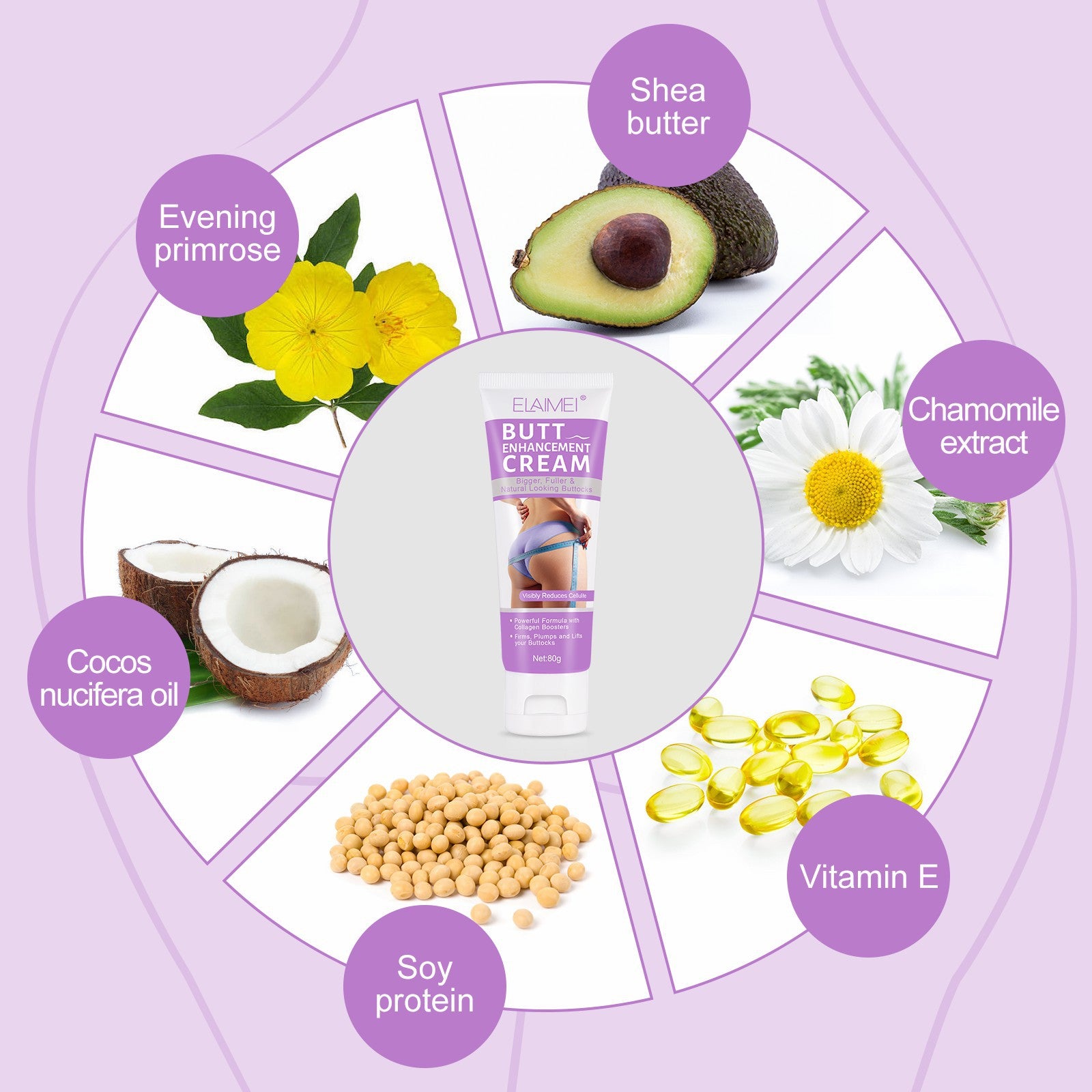 ELAIMEI Butt Enhancer Firming Cream, 80g