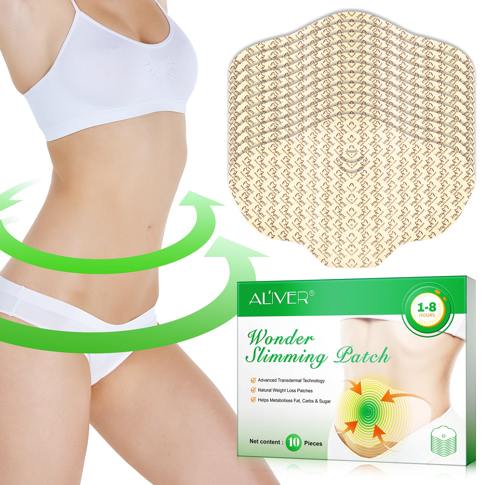 ALIVER Wonder Belly Slimming Patches, 10pcs