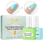 Reviglam Gel Nail Polish Remover and Cuticle Oil Manicure Kit Soak Off Fast Moisturizer Instant Nails Strength Easy to Use