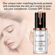 Elbbub Magic Color Changing Foundation Skin Tone Makeup Full Coverage Flawless Change Skin Tone All Colors