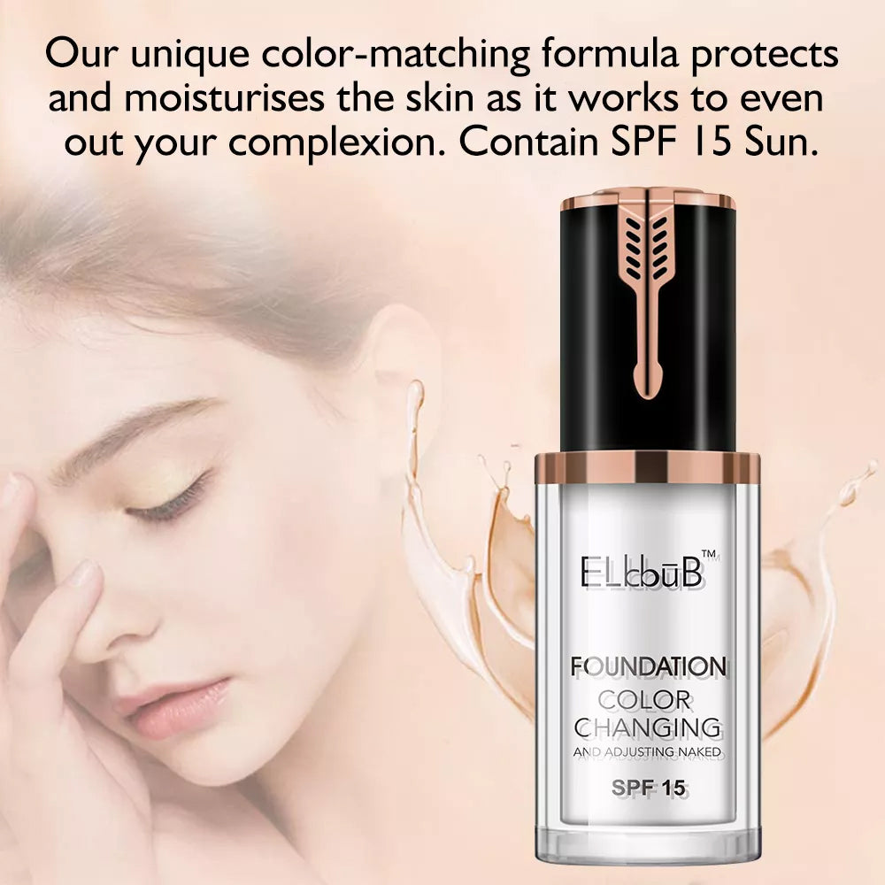 Elbbub Magic Color Changing Foundation Skin Tone Makeup Full Coverage Flawless Change Skin Tone All Colors