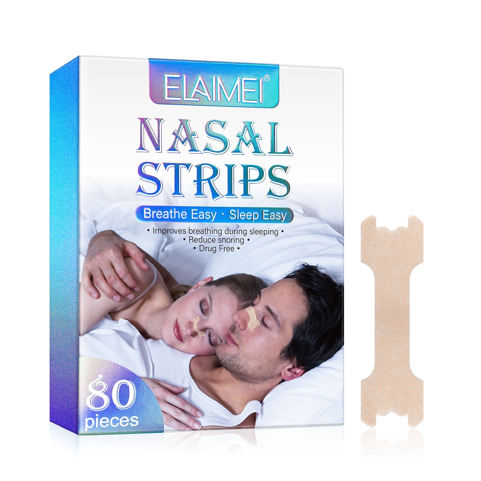 ELAIMEI Anti Snore Nasal Strips, 80pcs