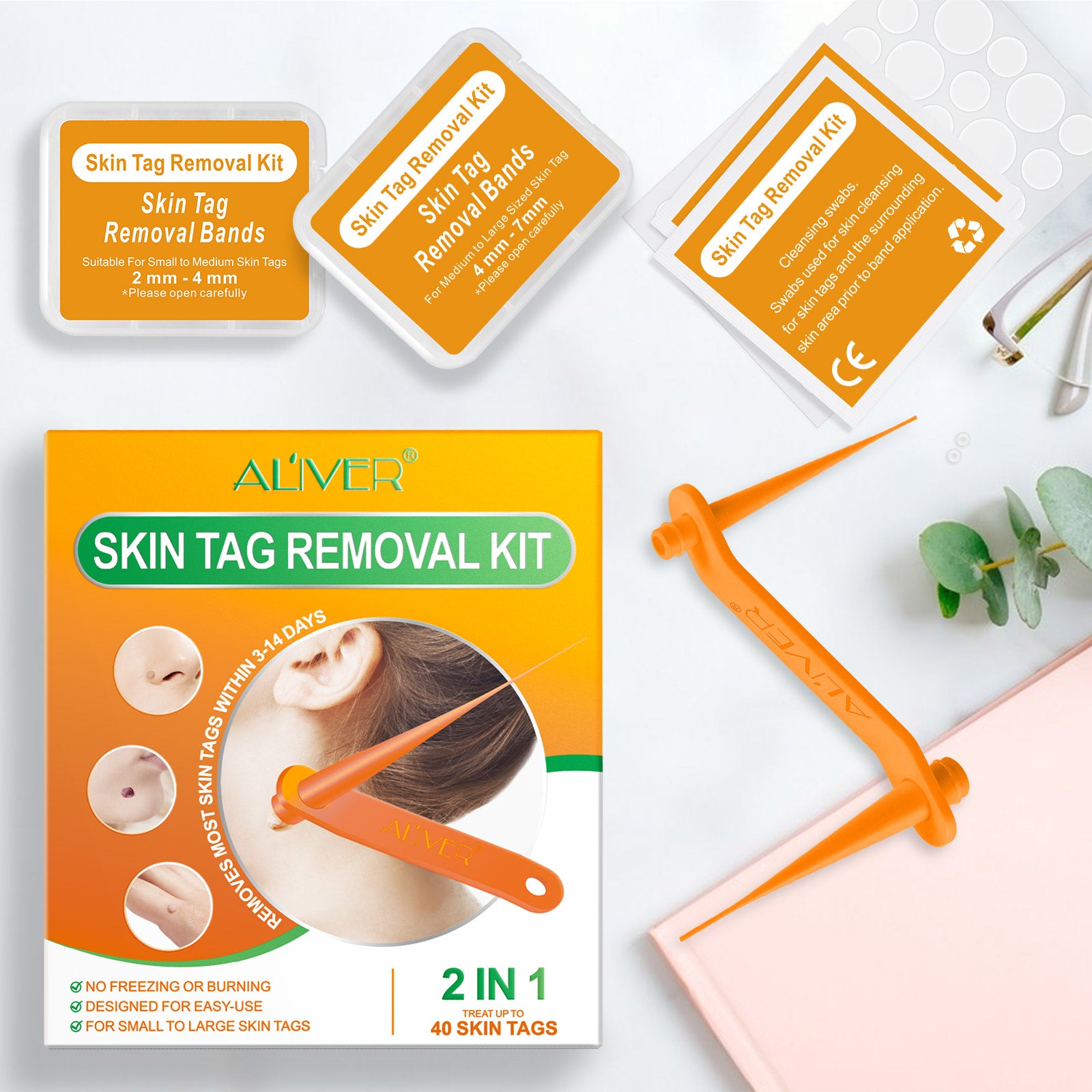 ALIVER Orange Skin Tag Remover Kit