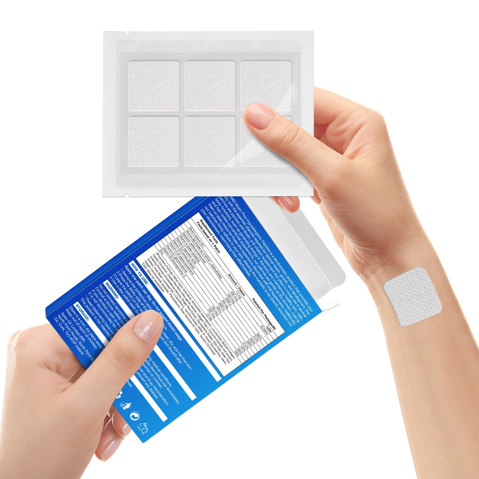 ELAIMEI Biotin Plus Vitamin Patches, 60pcs