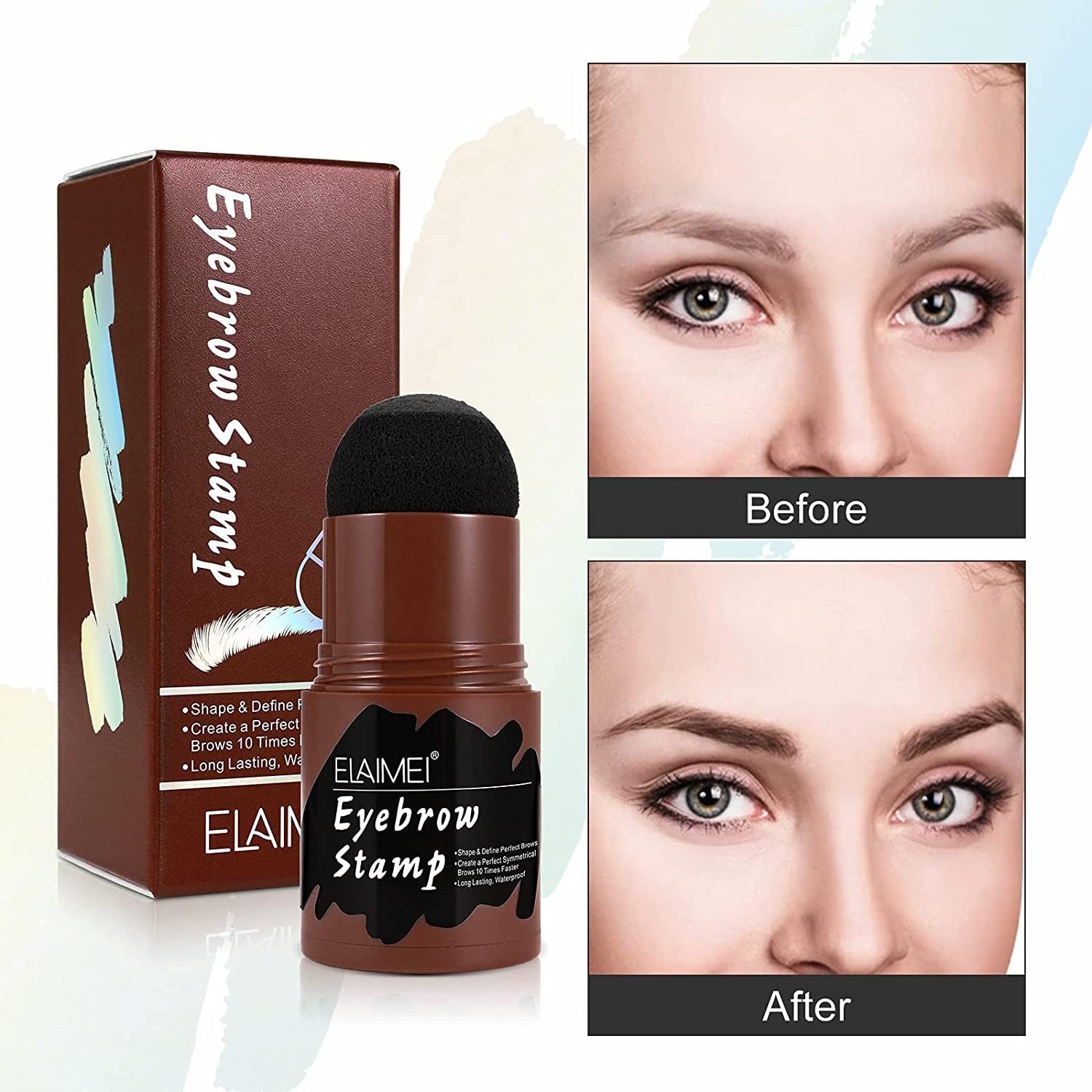 ELAIMEI Natural Eyebrow Stencil Kit, BLACK