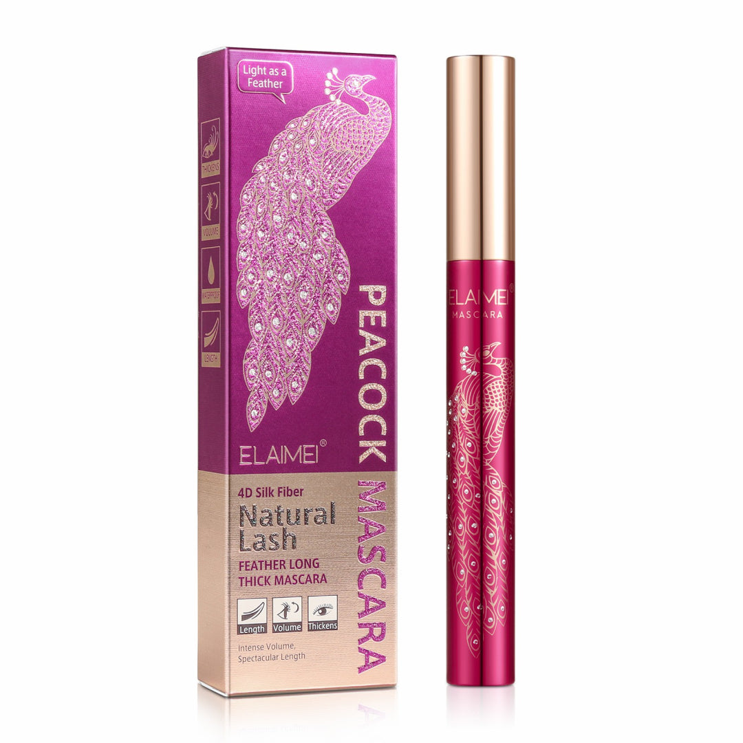 ELAIMEI Black 4D Silk Fiber Eyelash Mascara, Waterproof Makeup 10ml