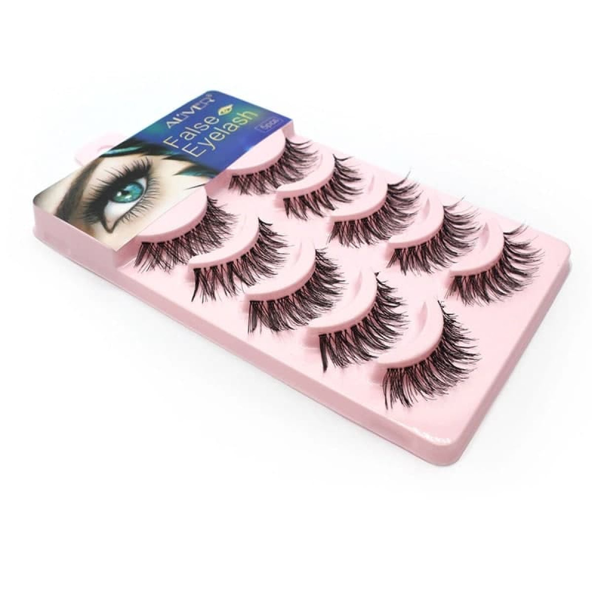 Aliver 5 Pairs Eyelashes 3D Mink Fake False Eye Lashes Natural Long Thick Makeup Cross Extension Handmade Wispy