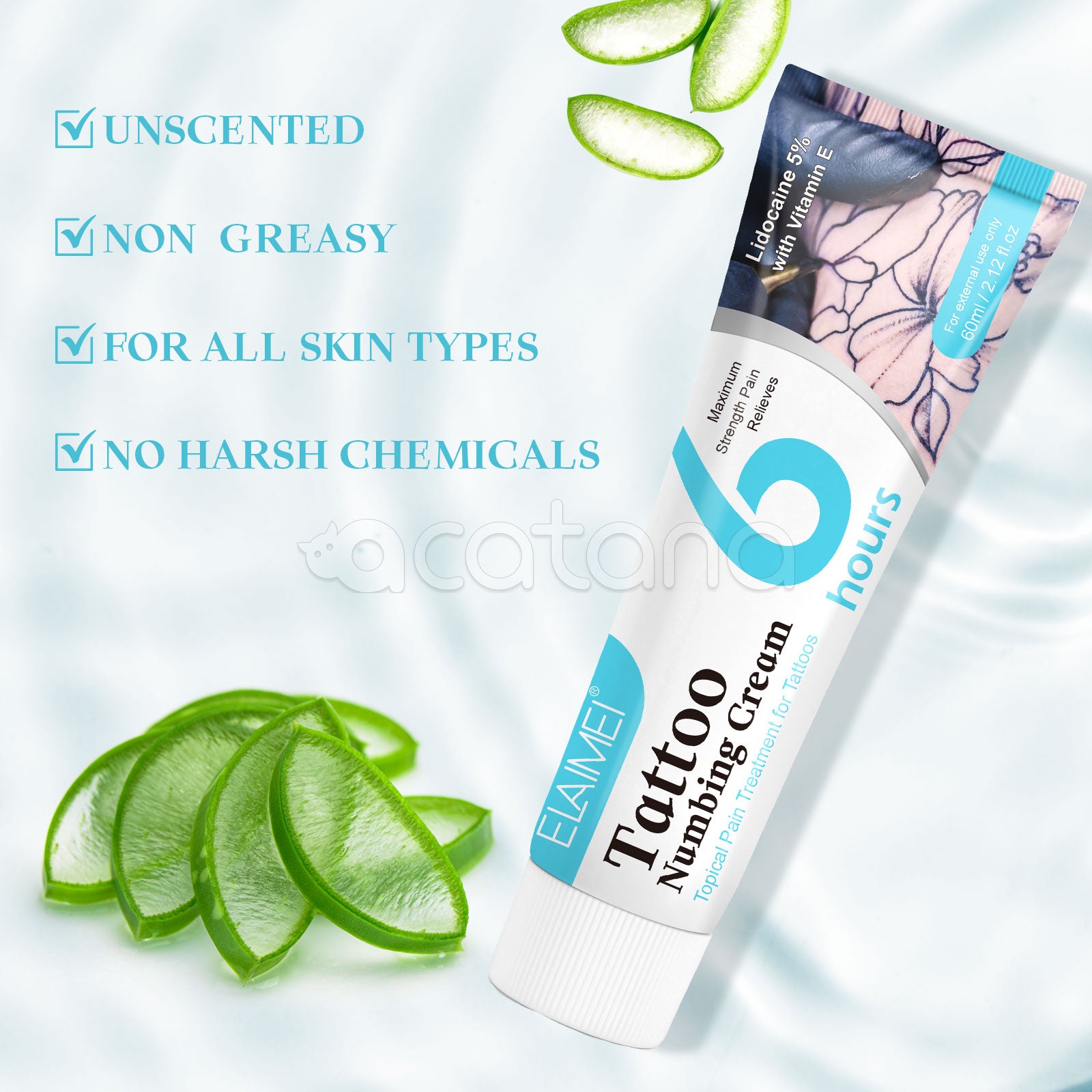 ELAIMEI Aftercare Tattoo Numbing Cream, 60ml