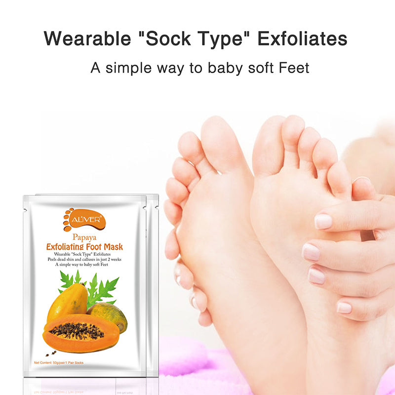 Aliver Papaya Soft Foot Peel Mask for Feet Dead Skin Remover