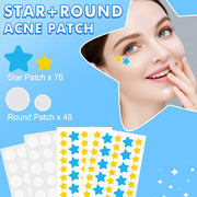 ELAIMEI Stars + Round Pimple Patches, pack of 126pcs (yellow, blue)