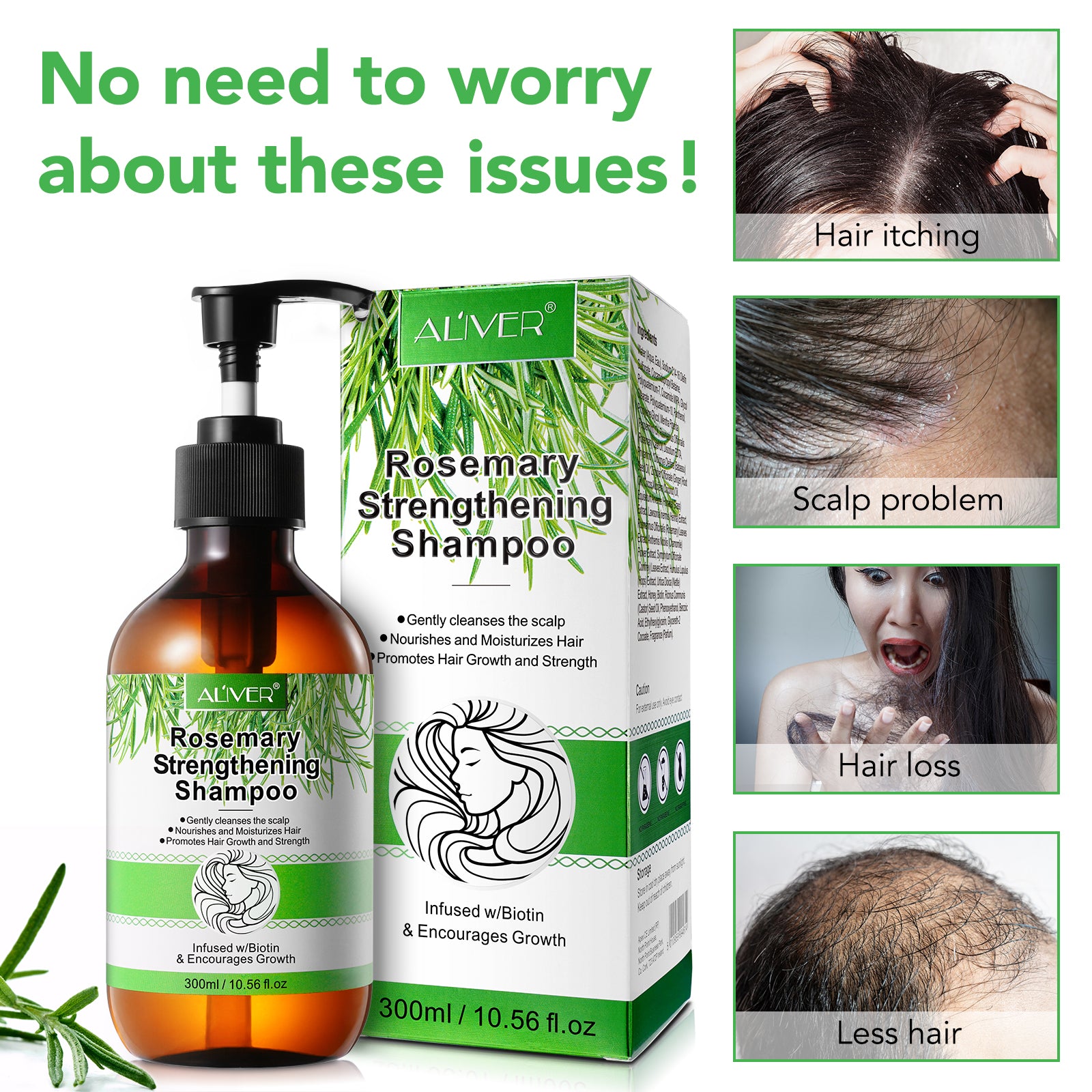 ALIVER Rosemary Hair Growth Shampoo, 300ml