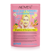 ALIVER Kojic Acid & Turmeric Cleansing Pads for Dark Spots, 40pcs
