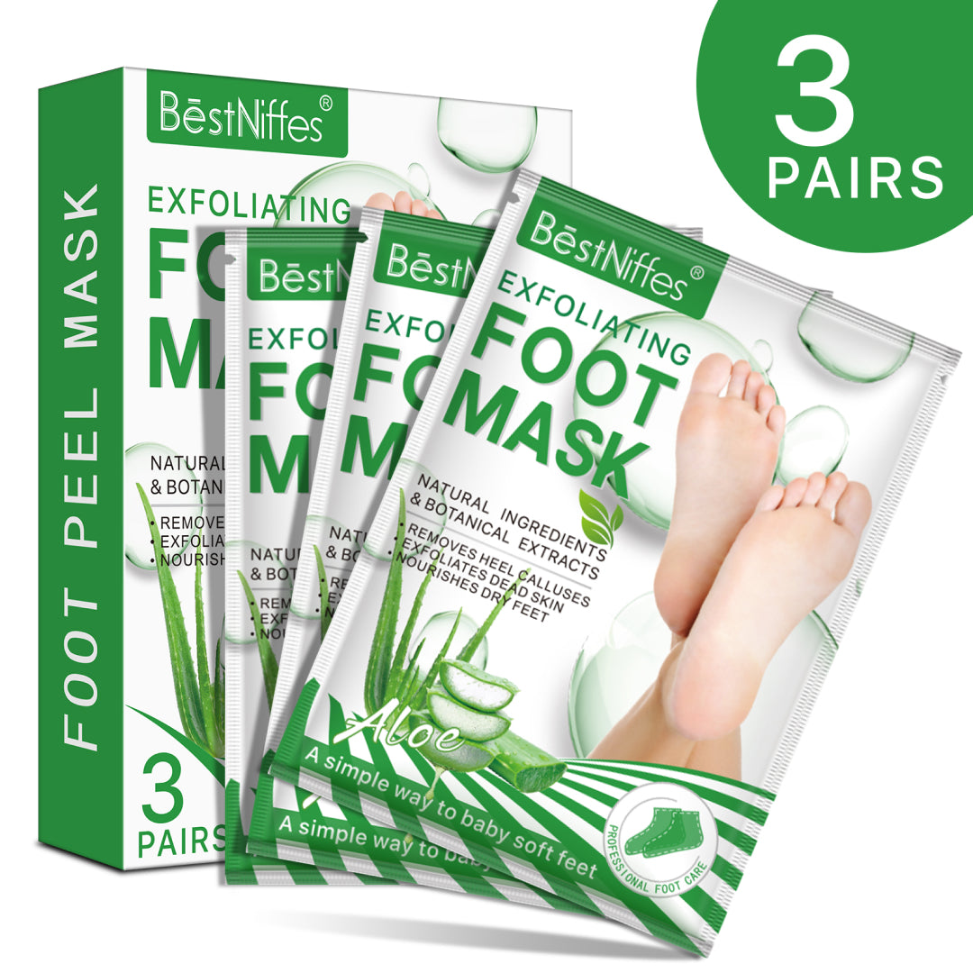 BESTNIFFES Exfoliating Foot Peel Mask, 3 pairs (ALOE)