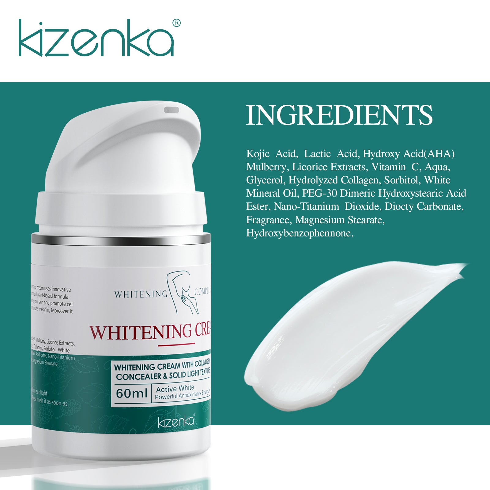 KIZENKA Skin Whitening Cream, 60ml