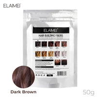 ELAIMEI Hair Building Fibers Alopecia Keratin Thicker Concealer Hair Loss Powder for Men & Women, Dark Brown Bag 50g