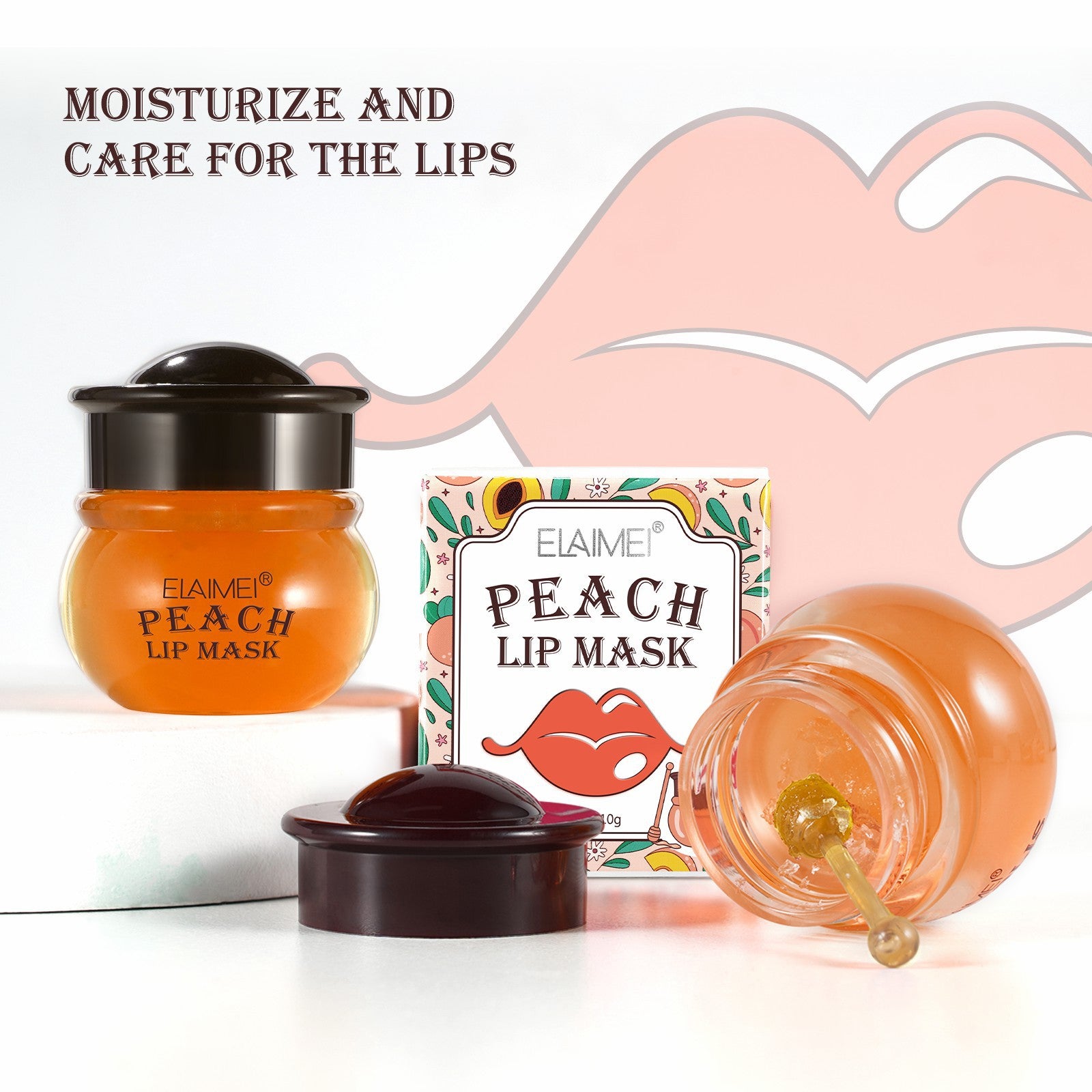 Elaimei Lip Plumper Lip Mask Gloss Moisturizing Repair Care Sleeping Dry Crack Lips Lines Hydrating Scrub Day And Night