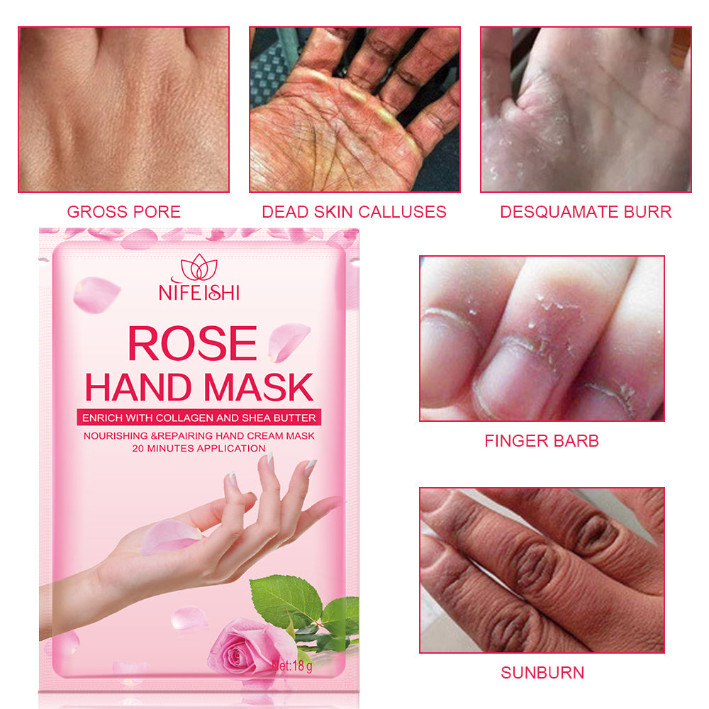 Nifeishi Hand Moisturizing Gloves Repair Renew Cream Peel Hard Soft Nail Mask Dry Cracked Skin SPA Manicure