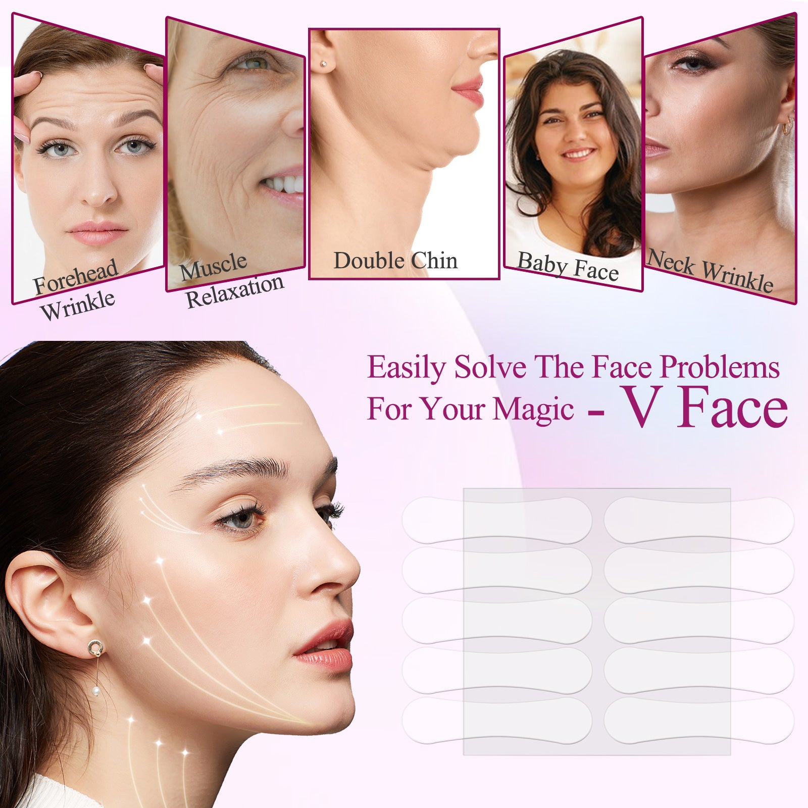 SEFUDUN Face Lift Tape, 120pcs