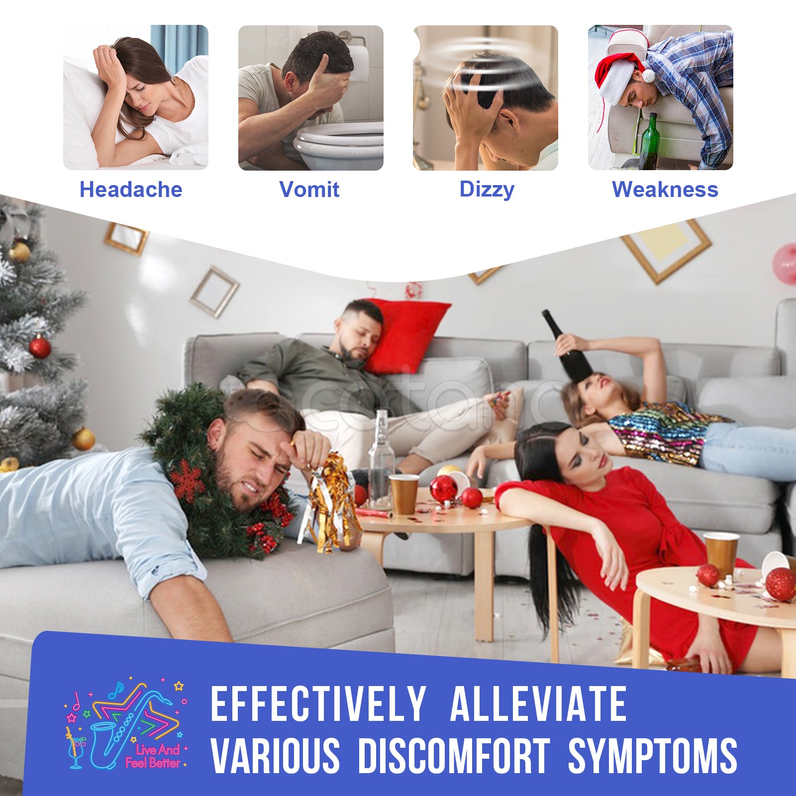 ELAIMEI Anti Hangover Party Pads, 60pcs