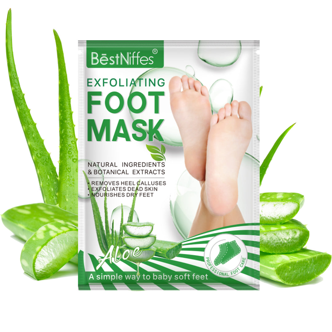 BESTNIFFES Exfoliating Foot Peel Mask, 3 pairs (ALOE)