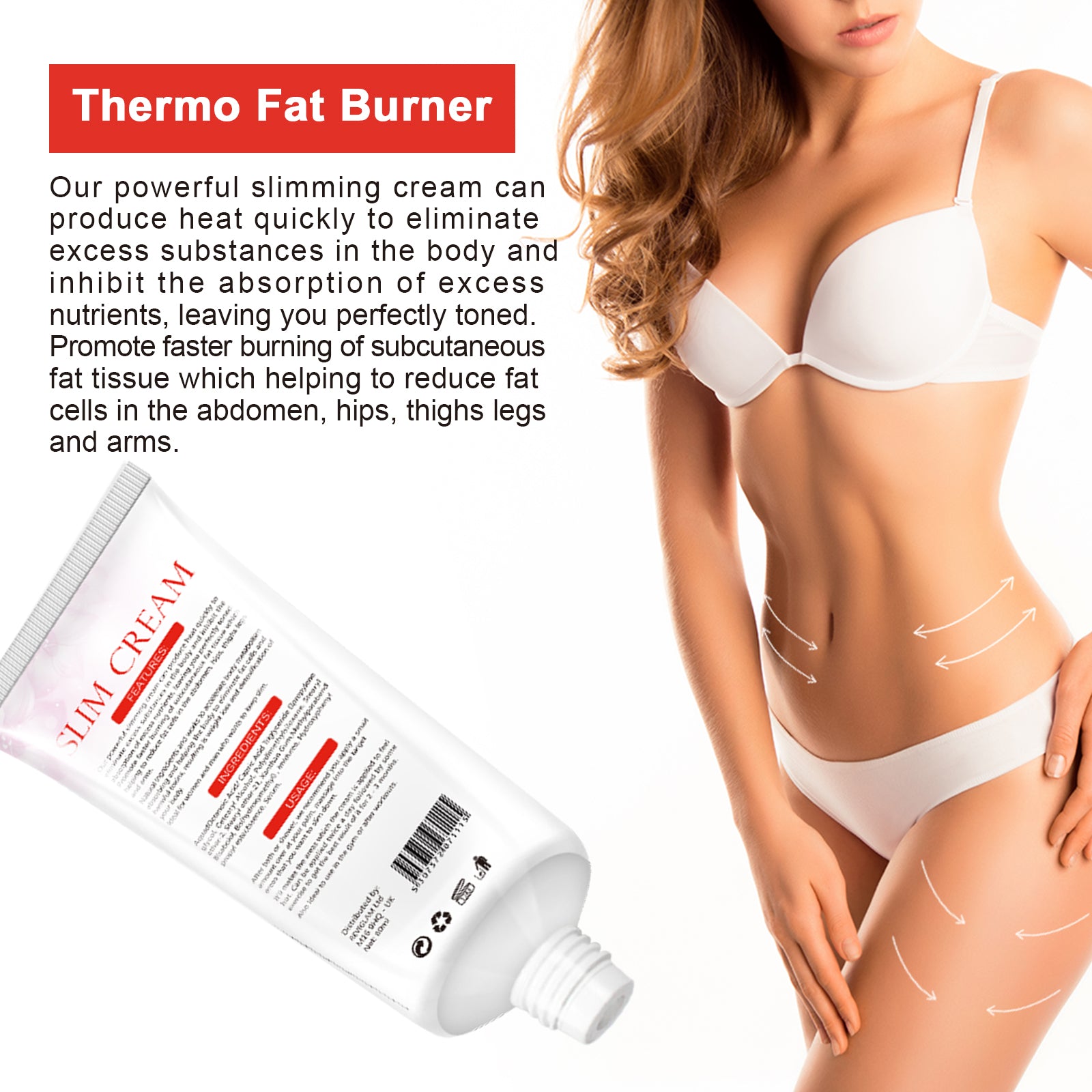 Reviglam Effective Slimming Body Cream Weight Loss Fat Burner Cellulite Removal Full Firming Shape Shaping Waist Abdomen and Buttocks