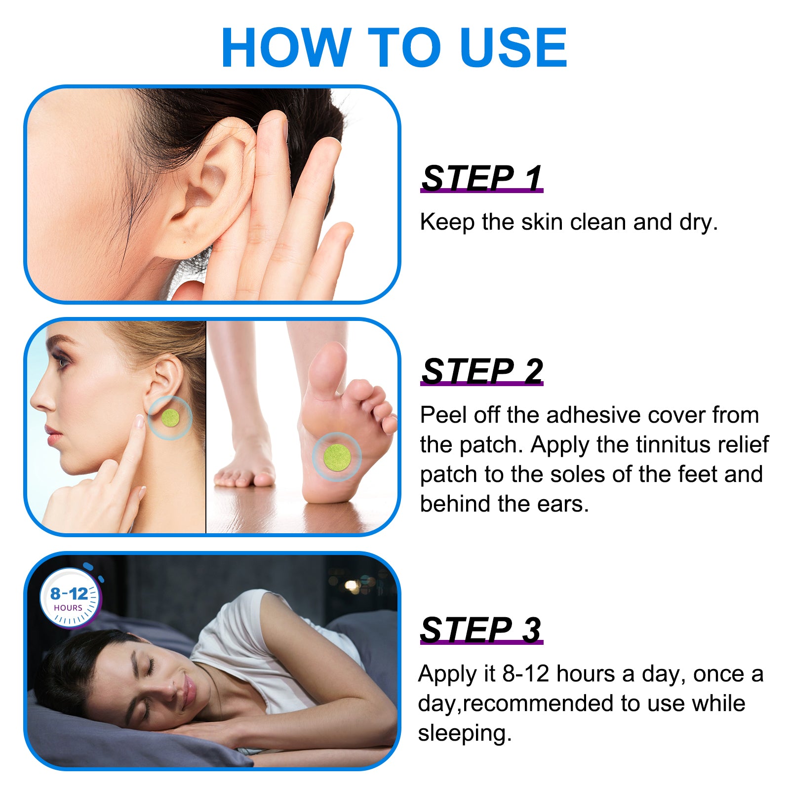 SEFUDUN Ear Ringing Relieving Patches, 24pcs