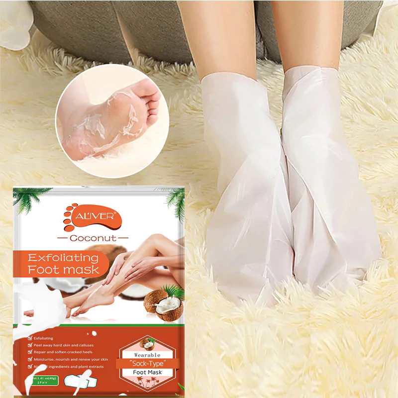 Aliver Coconut Soft Foot Peel Mask for Feet Dead Skin Remover