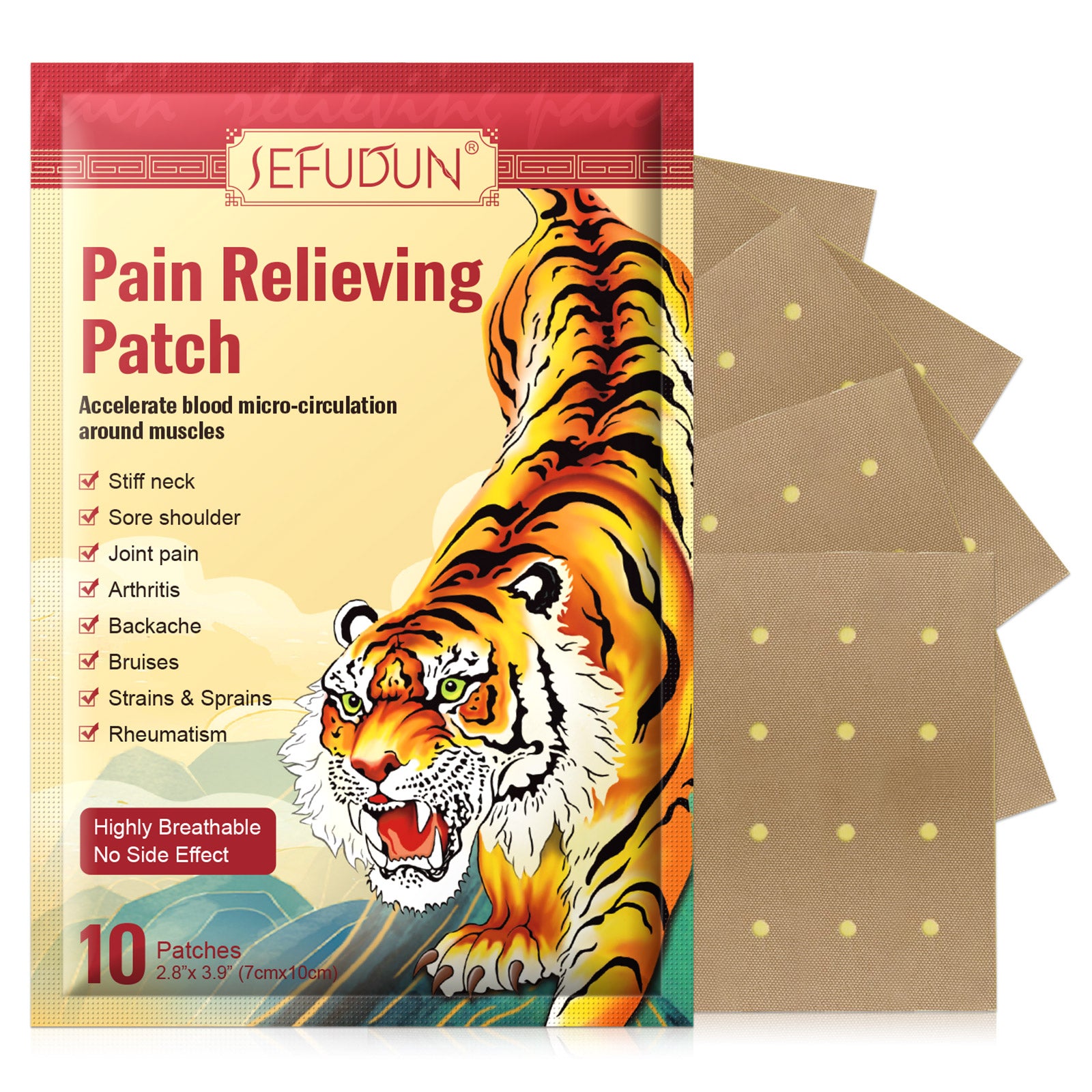 SEFUDUN Pain Relieving Patches, pack of 10pcs