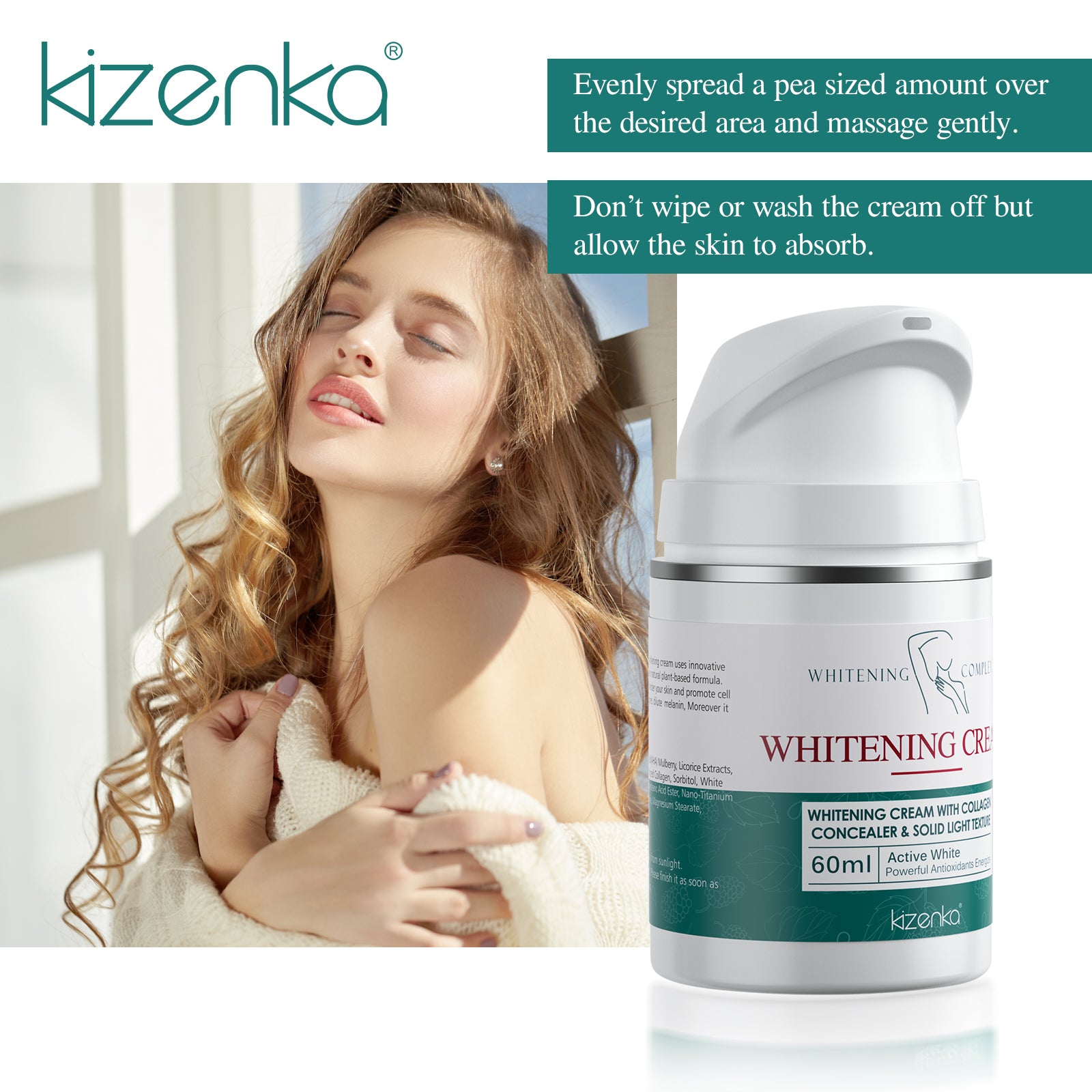 KIZENKA Skin Whitening Cream, 60ml