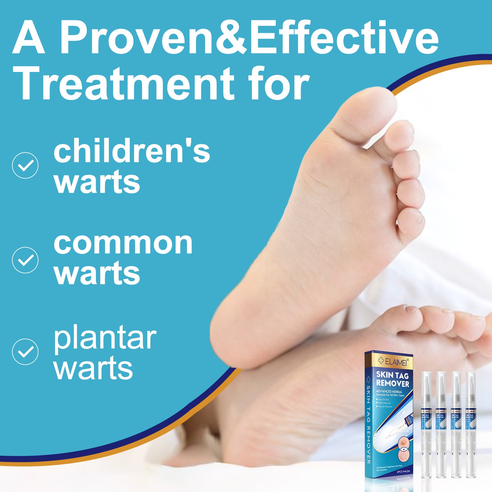 ELAIMEI Skin Tag Remover Kit, Anti Mole & Wart Body Pens, 4pcs