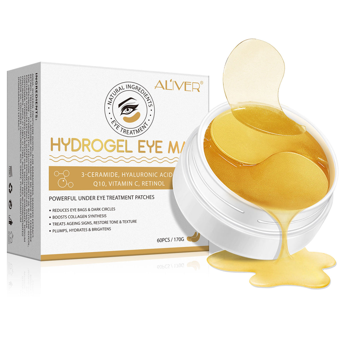 Aliver Hydrogel Under Eye Patches Mask Pads for Dark Circles Bags